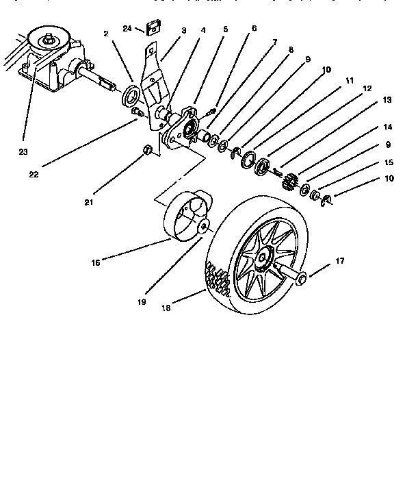 Rear Axle Assembly Diagram and Parts List for 10301 590001-5999999 Lawn Boy Lawn Mower